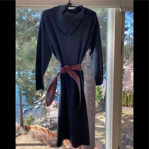 Talbots Charcoal Gray Warm Long Sleeve Dress Sz M